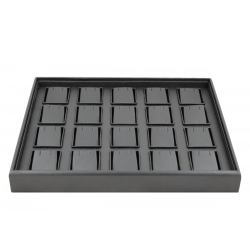 C-SERIES Black Premium Soft Padded Leatherette Earring or Necklace and Pendant Tray. Stackable. Dim 315(w) x 225(d) x 30mm(h).