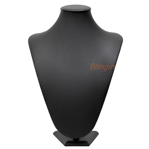Necklace Bust Display - Height 290mm. Black Leatherette