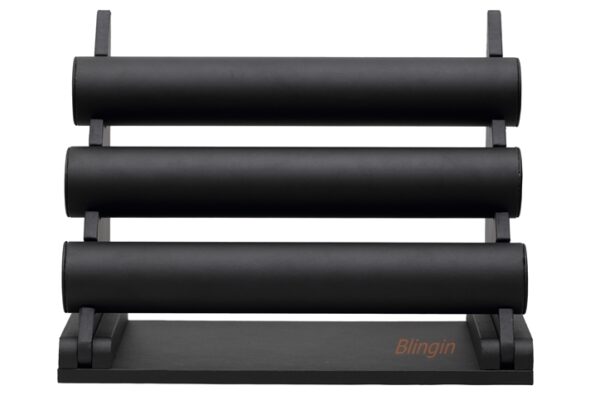 3 Tier Bracelet or Bangle Display Stand in Black Leatherette. Height 330mm