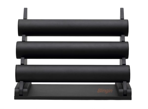 3 Tier Bracelet or Bangle Display Stand in Black Leatherette. Height 330mm