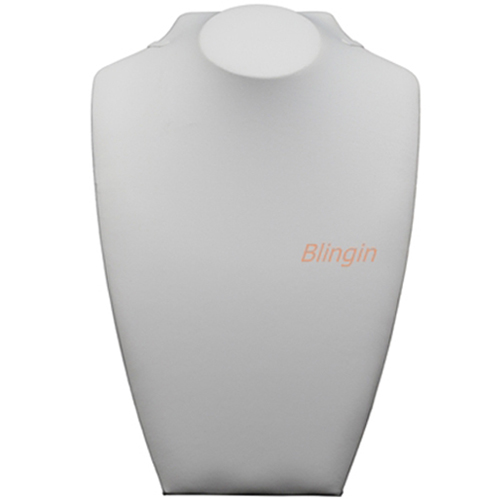 Necklace Display - Height 330mm. White Leatherette