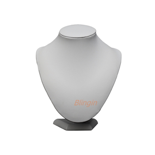 Necklace Bust Display - Height 170mm. White Leatherette