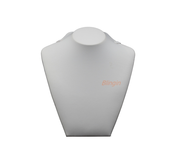 Necklace Display - Height 200m. White Leatherette.