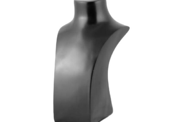 Medium Modern Black Solid Necklace Display Bust. height 275mm