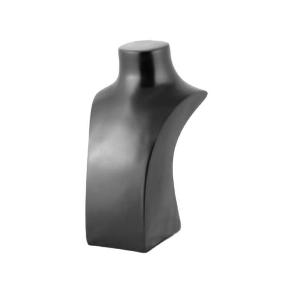 Medium Modern Black Solid Necklace Display Bust. height 275mm