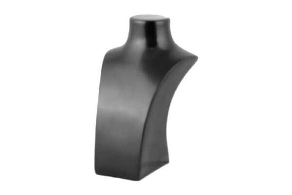 Small Modern Black Solid Necklace Display Bust. height 220mm