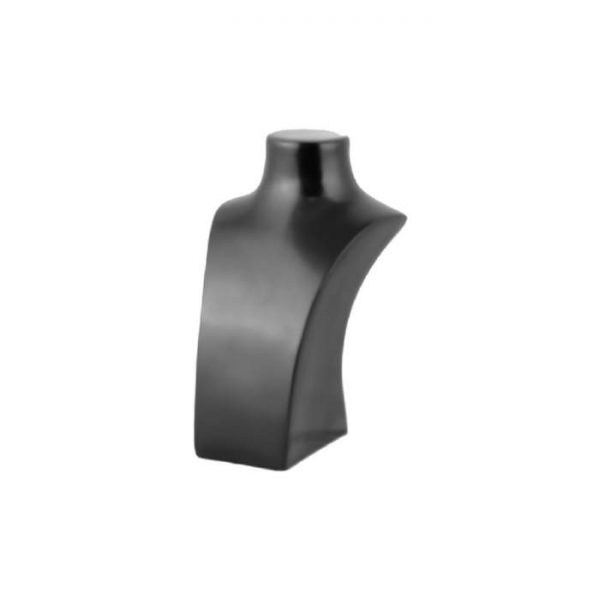 Small Modern Black Solid Necklace Display Bust. height 220mm