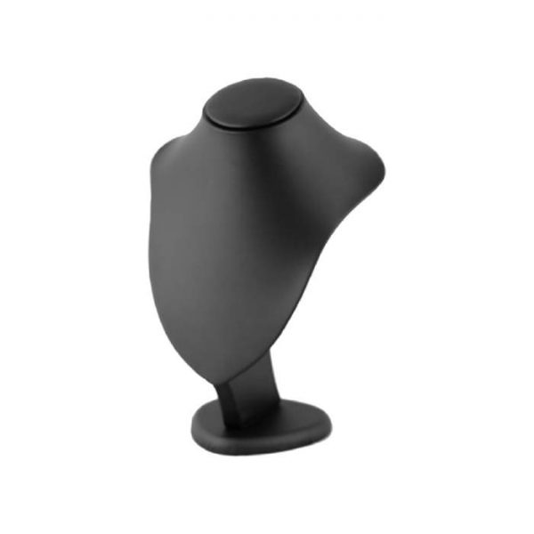 Premium Medium Black Leatherette Necklace Display Bust. Dimension 190 W x 160 D x 270mm H
