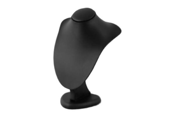 Premium Small Black Leatherette Necklace Display Bust. Dimension 160 W x 120 D x 225mm H