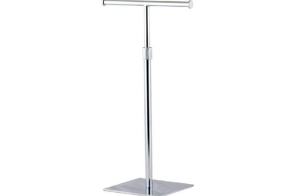 Necklace Display Stand T-Bar. Dimension 150mm square base and 300-570mm Adjustable Height