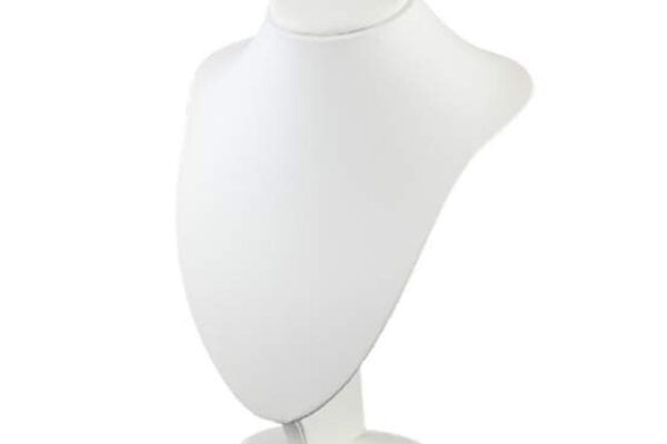Premium Large White Leatherette Necklace Display Bust. Dimension 230 W x 115 D x 305mm H