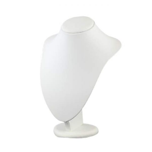 Premium Large White Leatherette Necklace Display Bust. Dimension 230 W x 115 D x 305mm H