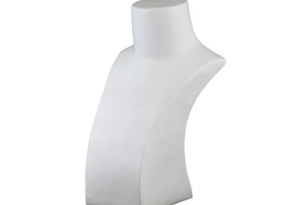 Medium Modern White Solid Necklace Display Bust. height 275mm