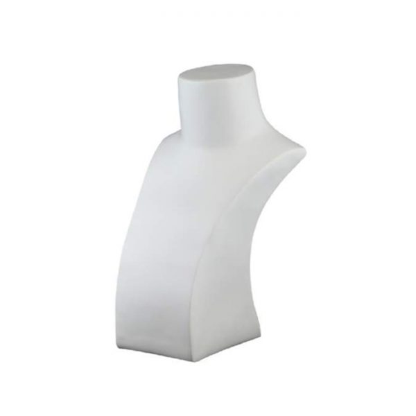 Medium Modern White Solid Necklace Display Bust. height 275mm