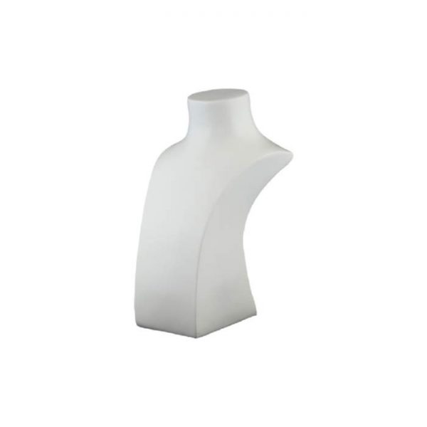 Small Modern White Solid Necklace Display Bust. height 220mm