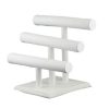 Triple Tier Bracelet Display White. Dimension - 300 W x 235 D x 260mm H. Cylinders Diameter 40mm