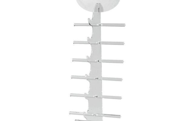 Acrylic Sunglass Stand With Top Mirror, Holds 6 glasses. Dimensions 480 H x 185 W x 160mm D.