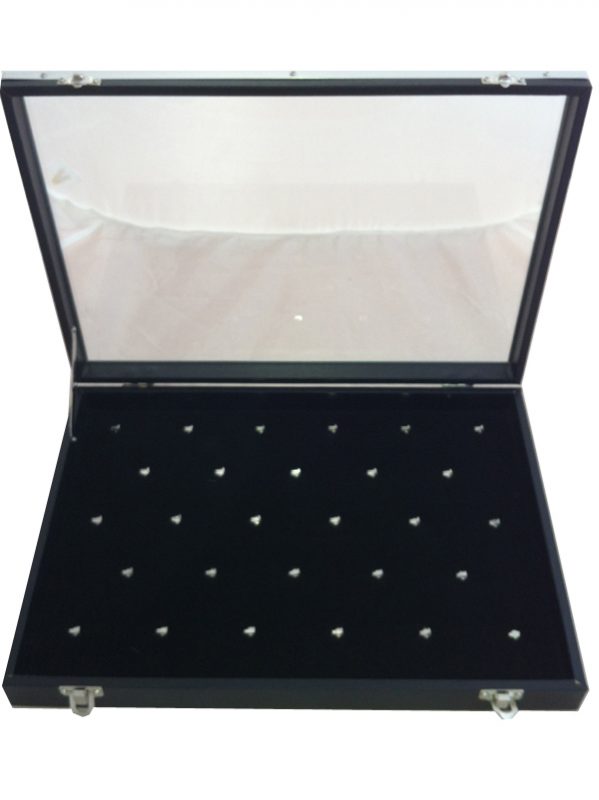 Heavy Duty Pendant Display Case with Glass Lid Holds 28 Blingin Shop