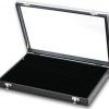 Heavy Duty Ring Display Case with Glass Lid Holds up to 150 rings.