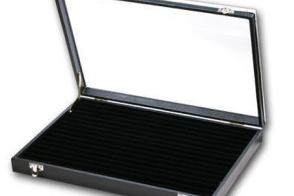 Heavy Duty Ring Display Case with Glass Lid Extra Large Holds up to 250+ Rings