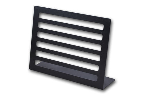 Large Earring Display Stand black Acrylic. Dimensions Height 230mm x Width 305mm. Holds 48 Pairs
