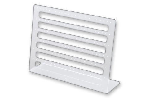 Large Earring Display Stand Frosted Acrylic. Dimensions Height 230mm x Width 305mm. Holds 48 Pairs
