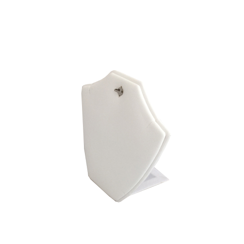 A-Grade White Leatherette necklace and pendant display.