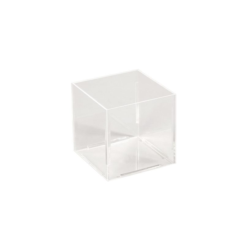 Square Acrylic Container or Riser. Dim 100 x 100 x 100mm(H) Blingin