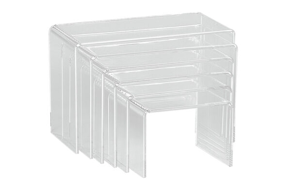Rectangular Acrylic Riser with 6 steps. Dimension - Max 220 W x 145 H x 100mm D