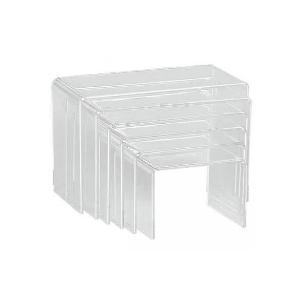 Rectangular Acrylic Riser with 6 steps. Dimension - Max 220 W x 145 H x 100mm D