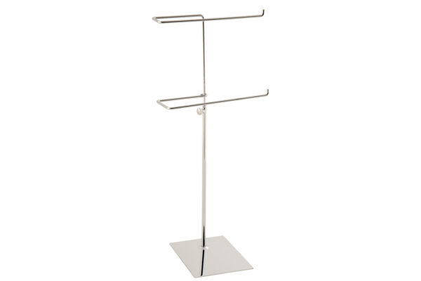 Budget 2 Tier Necklace Display Stand T-Bar. Dimensions 150 x 120 base, 460-600mm Adjustable Height.