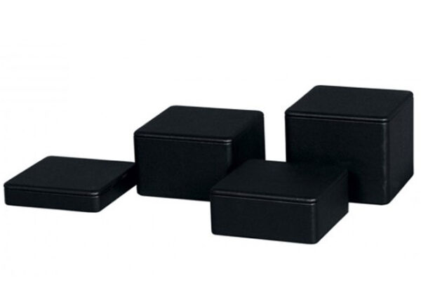 Premium Leatherette Square Risers in Black. Set of 4.