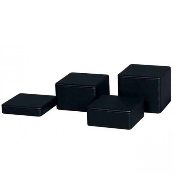 Premium Leatherette Square Risers in Black. Set of 4.