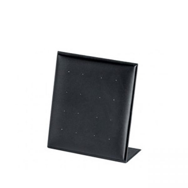 Soft Padded Black Leatherette Stud Earring Display Stand. Holds 8 Pairs. Dim 100 W x 110mm H.