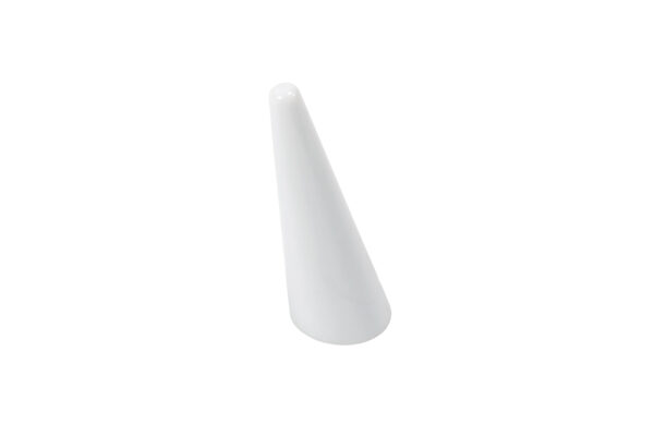 Premium White Acrylic Ring Cone. Dim 25mm Dia x 70mm H