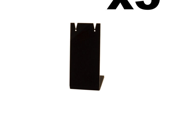 Angled Acrylic Earring Display Stand in Black. Pack of 5. Height 73mm.