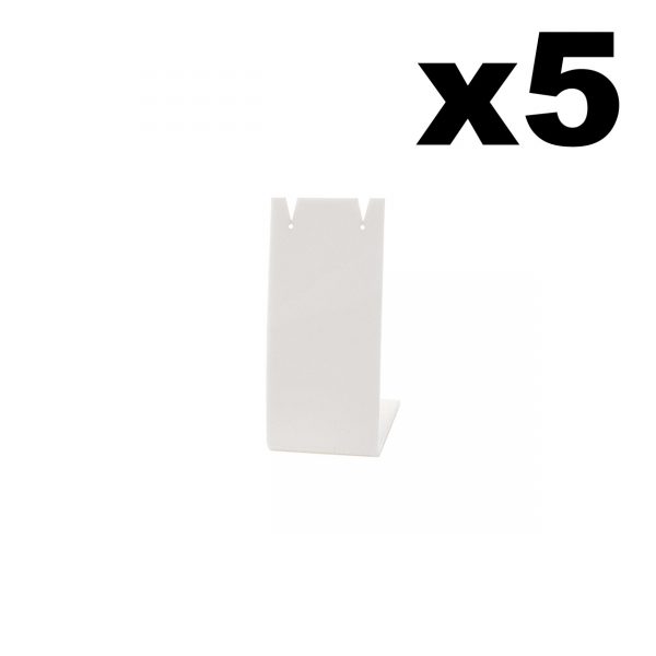 Angled Acrylic Earring Display Stand in White. pack of 5. Height 73mm.