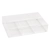Stackable Acrylic Container With 6 Compartments. Dim 300L x 200D x 66mmH