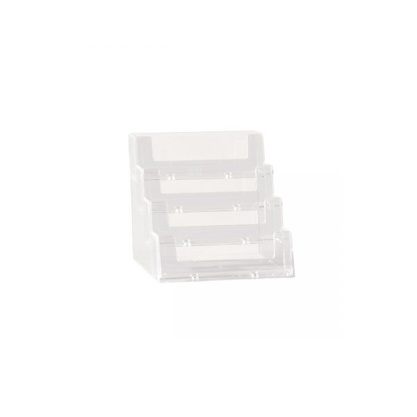 Acrylic Business Card holder - Landscape Four Level. Dimension 95 H x 100 W 105mm D