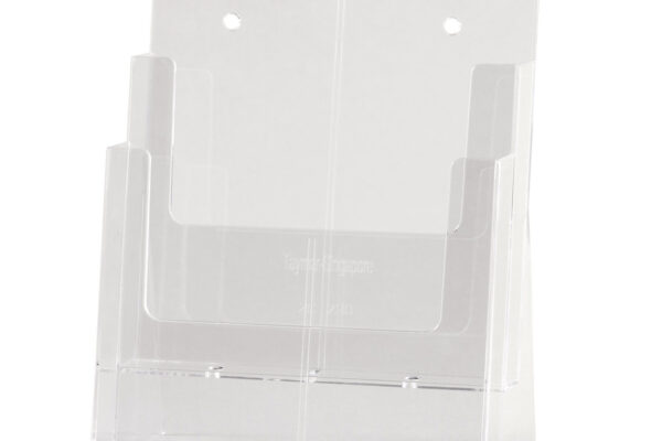 Acrylic Freestanding brochure holder Double Level A4 Size. Dimension 260 H x 240 W x 130mm D