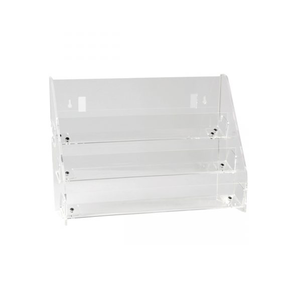 Freestanding 3 Tier Acrylic Display Unit. Dim 445W x 145D x 310mmH