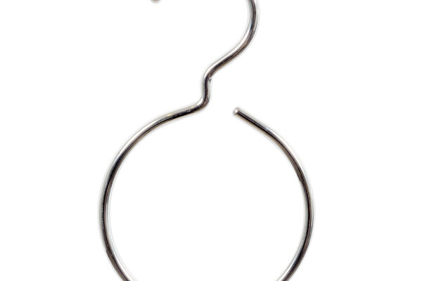 Single Chrome Metal Display Ring With Hook. Ideal for ties and scarves.