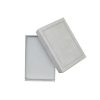 Box of 48 - Premium Solid Small White Cardboard Earring Box with Silver Trim and Light Grey Grain Texture. Dim 54(w) x 80(d) x 2