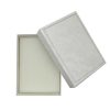 BOX OF 36 - Premium Solid Medium White Cardboard Set Box with Silver Trim and Light Grey Grain Texture. Dim 70(w) x 97(d) x 27mm