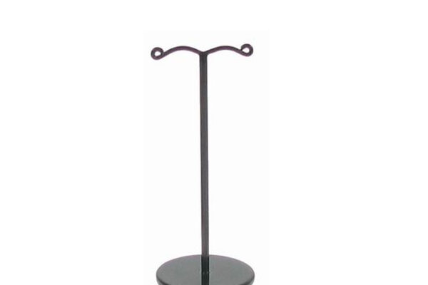 Small Black Heavy Duty Metal Earring Display. Dimensions 90mm(H) and 40mm(Diameter).