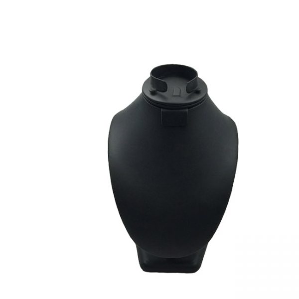 Combination Necklace Display Bust - Black Leatherette. Dimensions 160mm(w) x 110mm(d) x 220mm(h).