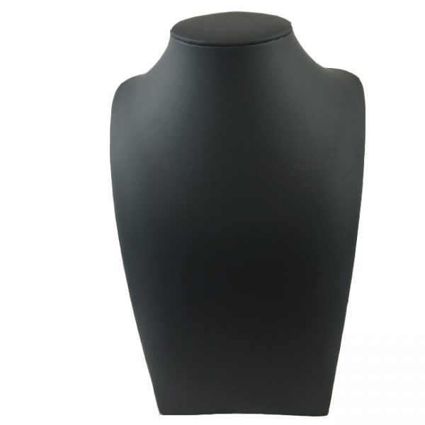 Premium Modern Black Leatherette necklace Display Bust - Height 287mm