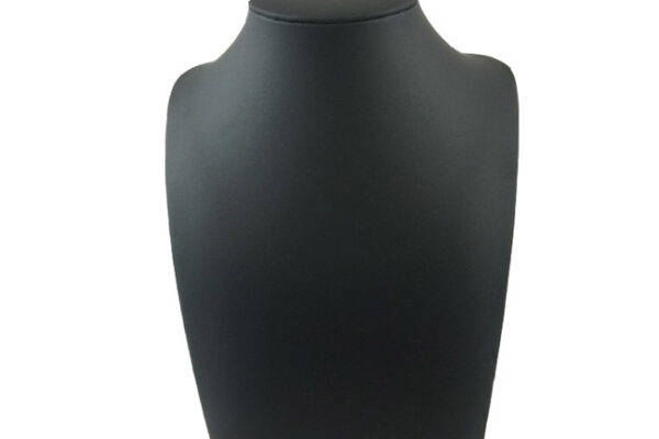 Premium Modern Black Leatherette necklace Display Bust. Dim 170(w) x 125(d) x 225mm(h).