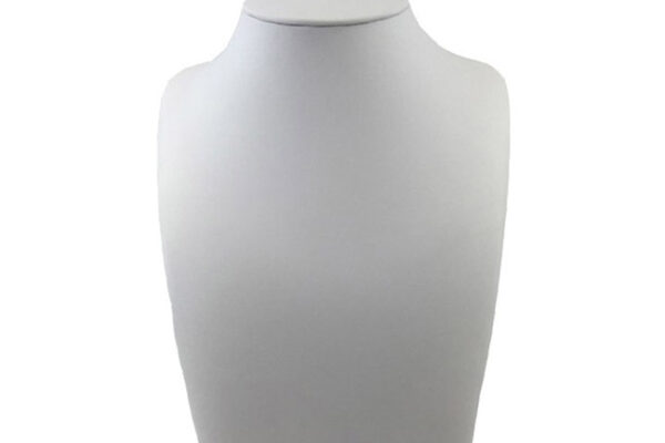 Premium Modern White Leatherette necklace Display Bust. Dim 170(w) x 125(d) x 225mm(h).