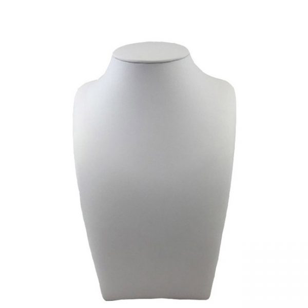 Premium Modern White Leatherette necklace Display Bust. Dim 170(w) x 125(d) x 225mm(h).